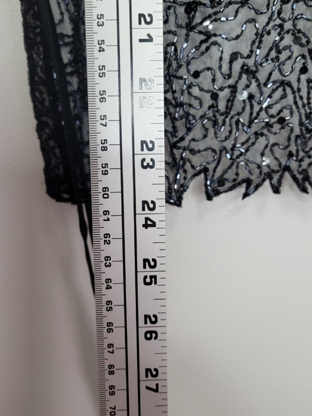 Black beaded tie back rave party clubbing going out semi sheer top - Picture 4 of 5